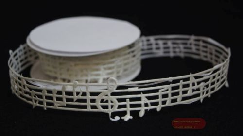 Bild von Band 10y/ 40mm, Noten klebend, ecru 30