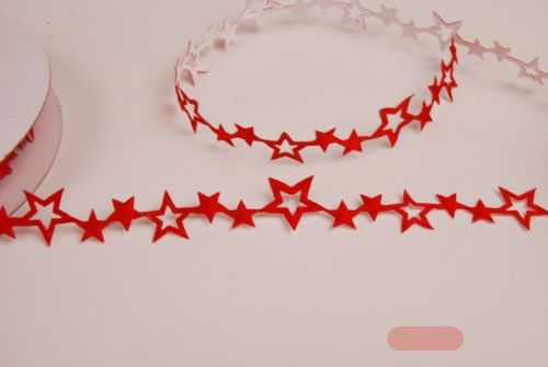 Bild von Band 10y/ 15mm, Sterne offen klebend, rot