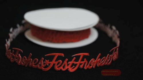 Bild von Band 10y/ 25mm, Frohes Fest klebend 103x, rot