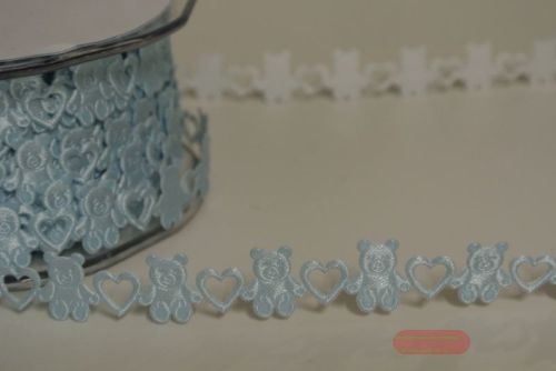 Bild von Band 20m/ 15mm, Bär mit Herz - klebend, h'blau