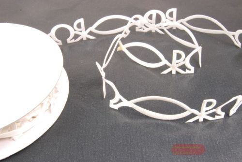 Bild von Band 10y/ 25mm, Christliche Symbole klebend, ecru