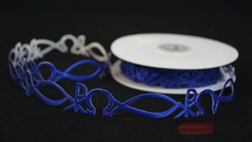 Bild von Band 10y/ 25mm, Christliche Symbole klebend, d'blau