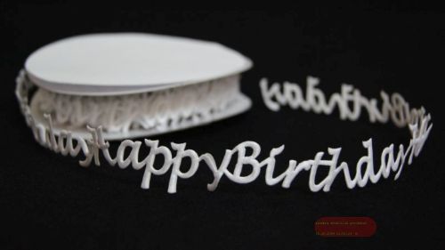 Bild von Band 10y/ 24mm, Happy Birthday - klebend, weiss