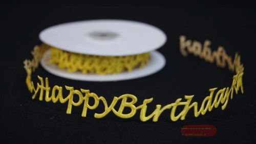 Bild von Band 10y/ 24mm, Happy Birthday - klebend, gelb