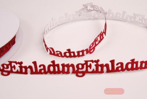 Bild von Band 10y/ 20mm, Einladung 115x klebend, stierenblut