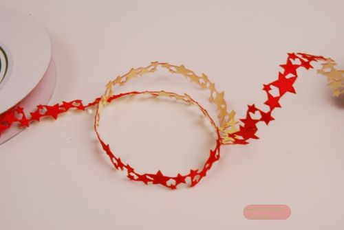 Bild von Band 10y/ 15mm, Sterne klebend, h'rot