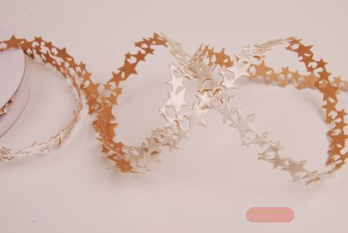 Bild von Band 10y/ 15mm, Sterne klebend, ecru