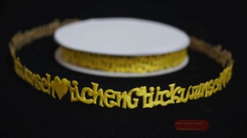 Bild von Band 10y/ 16mm, Glückwunsch 70x klebend, gelb
