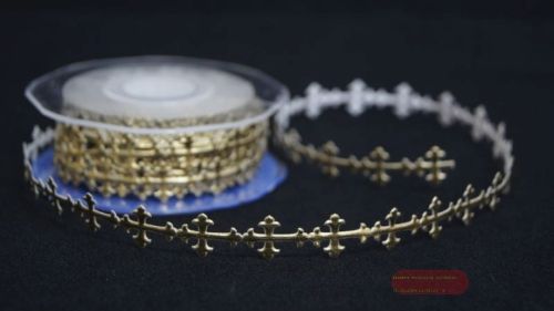Bild von Band 10y/ 12mm, Kreuz klebend 600x, gold