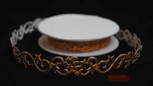 Bild von Band 10y/ 22mm, Sterne/ Tanne klebend, kupfer