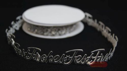 Bild von Band 10y/ 25mm, Frohes Fest klebend 103x, silber