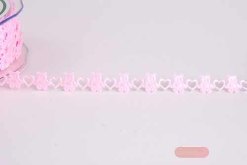 Bild von Band 20m/ 15mm, Bär mit Herz - klebend, h'rosa