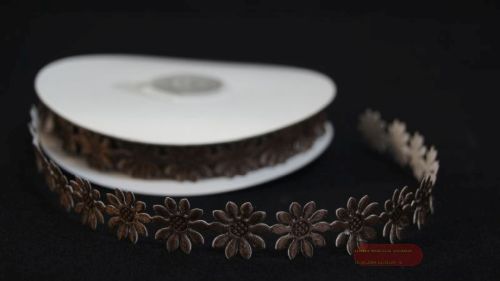 Bild von Band 10m/ 15mm, Blümchen 600x klebend, braun