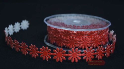 Bild von Band 10m/ 15mm, Blümchen 600x klebend, rot