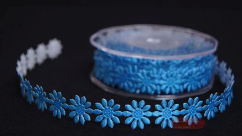 Bild von Band 10m/ 15mm, Blümchen 600x klebend, türkis