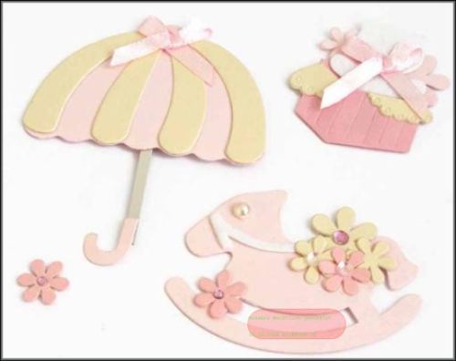 Bild von Bastelset, Baby Boy 3-teilig klebend - Set/12, rosa