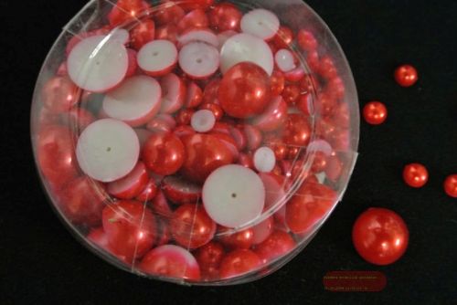 Bild von Perlen halbe, Grössen sort. 20/ 45/ 200 , rot