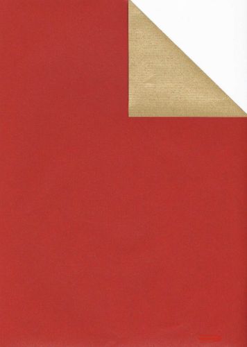 Bild von Bogen 70x 100cm, Uni Duo gerippt, rot/gold