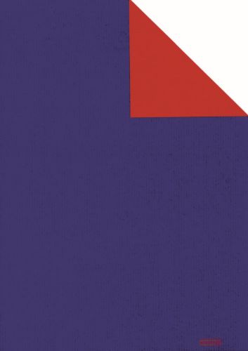 Bild von Bogen 70x 100cm, Uni Duo gerippt, royal/rot