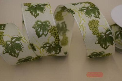 Bild von Band 20m/ 40mm, Trauben, grün/grün