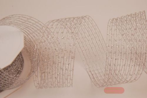 Bild von Band 25m/ 40mm, Stretchy Niagara, silber