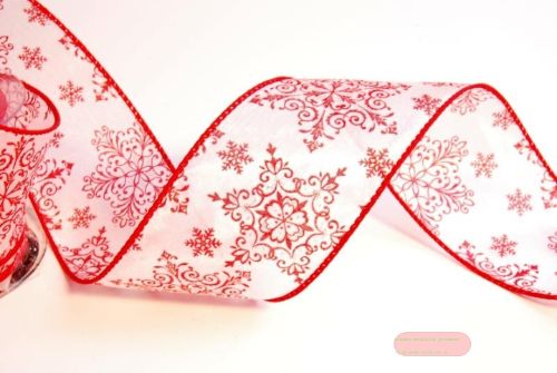 Bild von Band, 10m/ 63mm Schneestern, rot