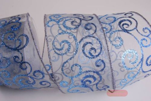 Bild von Band, 10m/ 63mm Ornament, blau