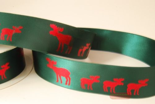 Bild von Band, 20m/ 40mm Elch, rot/grün