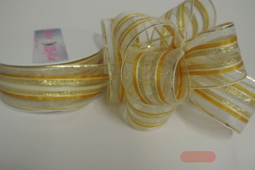 Bild von Susifix 25m/ 40mm, Christmas Streifen, weiss/gelb