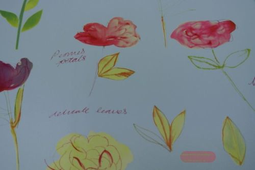 Bild von Bogen 70x 100cm, Blumen, h'blau