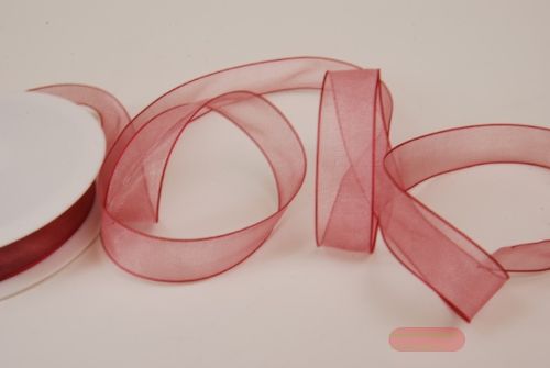 Bild von Band 50m/ 15mm, Organza, erdbeer