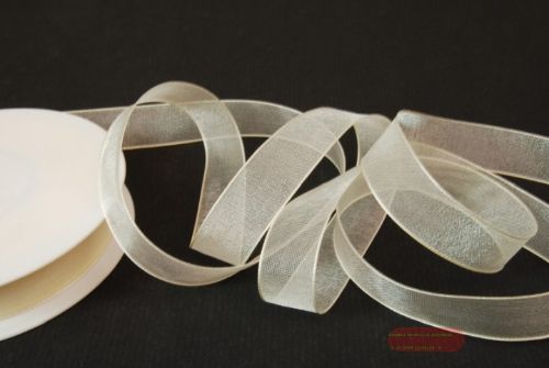 Bild von Band 50m/ 15mm, Organza, cream