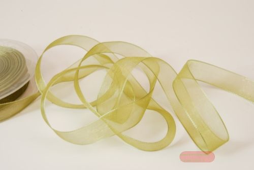 Bild von Band 50m/ 15mm, Organza, olive