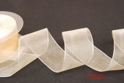 Bild von Band 50m/ 40mm, Organza, cream
