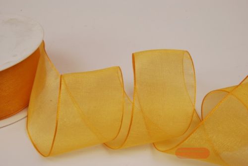 Bild von Band 50m/ 40mm, Organza, sonnengelb