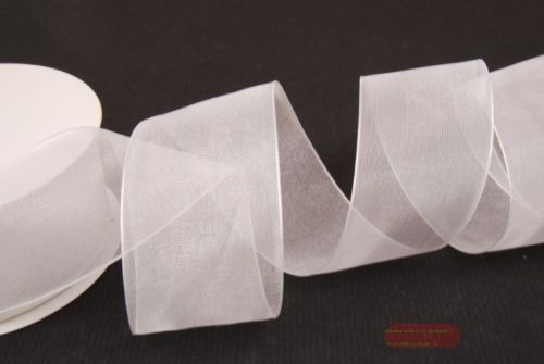 Bild von Band 50m/ 40mm, Organza, weiss