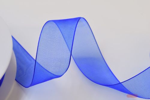 Bild von Band 50m/ 25mm, Organza, royalblau
