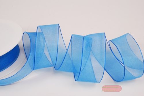 Bild von Band 50m/ 25mm, Organza, blau