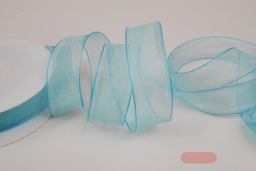 Bild von Band 50m/ 25mm, Organza, helltürkis