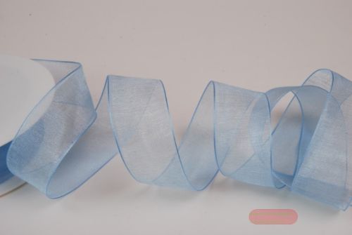 Bild von Band 50m/ 25mm, Organza, h'blau