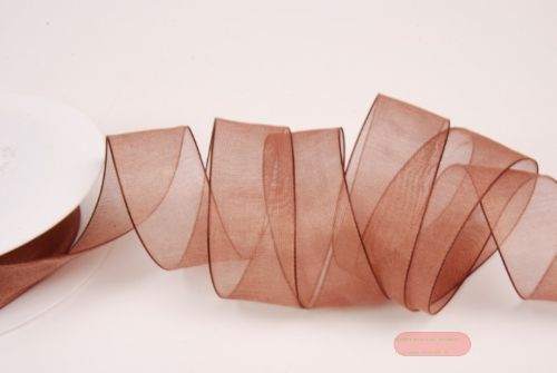 Bild von Band 50m/ 25mm, Organza, braun