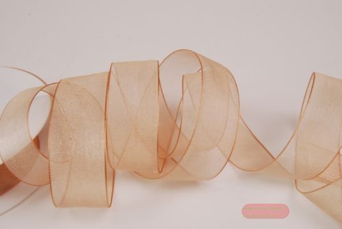 Bild von Band 50m/ 25mm, Organza, h'braun