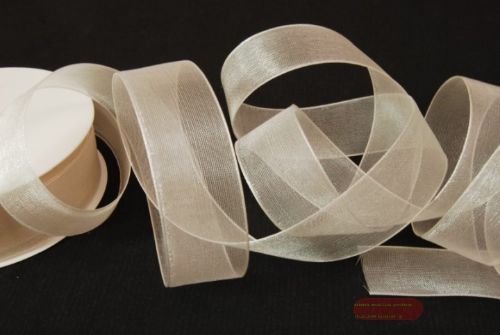 Bild von Band 50m/ 25mm, Organza, cream