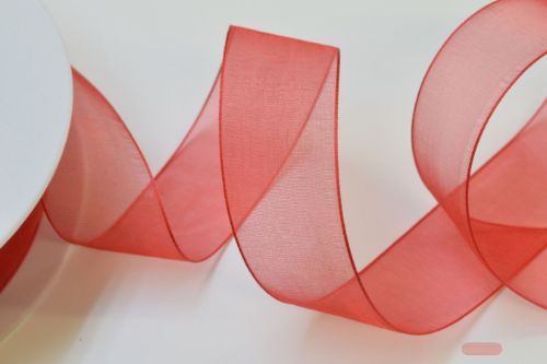 Bild von Band 50m/ 25mm, Organza, rot