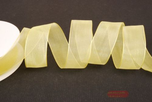 Bild von Band 50m/ 25mm, Organza, c'gelb