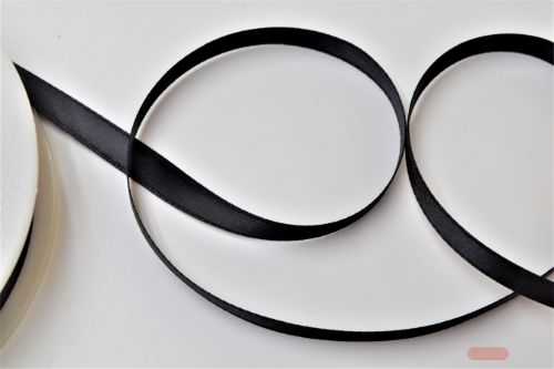 Bild von Band 25m/ 07mm, Double face Satin, schwarz