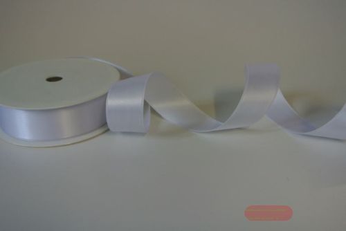 Bild von Band 25m/ 25mm, Double face Satin, weiss
