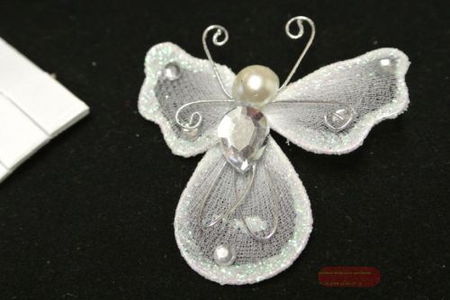 Bild von Deco, Schmetterling Silk 50mm - klebend, weiss