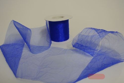 Bild von Band 20m/   80mm, Crash-Organza, royalblau