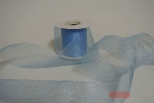 Bild von Band 20m/   80mm, Crash-Organza, h'blau